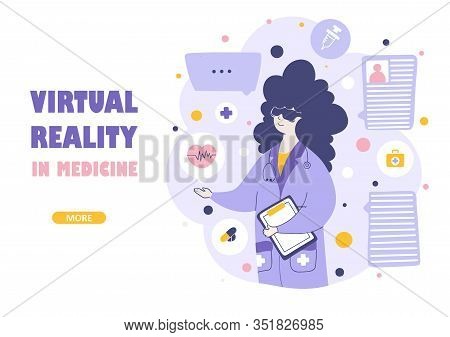 Virtual Reality Medical Services Vector Landing Page Template