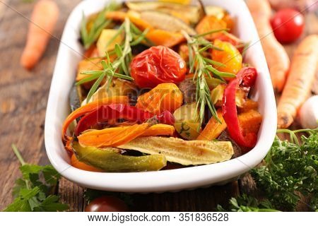 roasted vegetable- baked tomato, bell pepper, zucchini, panais