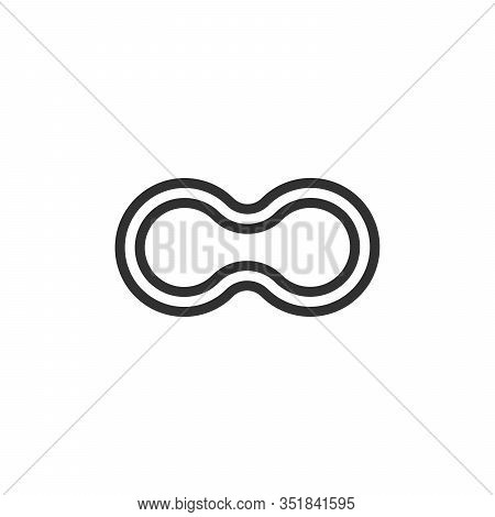 Linear Infinity Loop Symbol. Circle Icon. Flat Design. Minimal And Simple. Stock Vector Illustration