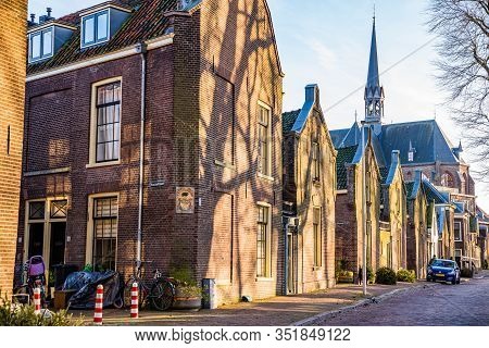 Utrecht, Netherlands - January 06, 2020. Seven Alleys - Zeven Steegjes - Working Class Neighborhood