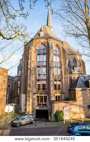 Utrecht, Netherlands - January 06, 2020. Old Neo Gothic Church Martinuskerk Rebuilded For Living