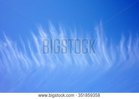 White Cirrus Clouds In The Blue Sky　