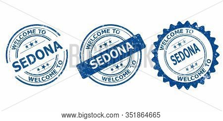 Welcome To Sedona Blue Old Stamp Sale