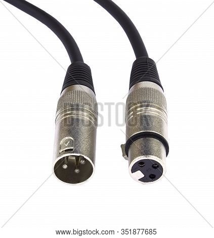 Xlr Connector For Microphone Cables Isolated Above White Background