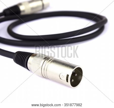 Xlr Connector For Microphone Cables Isolated Above White Background