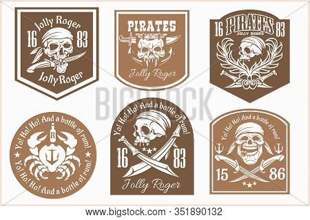 Pirates Design Elements - Vector Set On Light