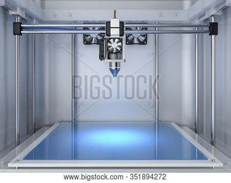 3d Rendering 3d Printer With Injector Nozzle