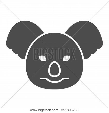 Coala Head Solid Icon. Cute Australian Animal Face Simple Silhouette. Animals Vector Design Concept,