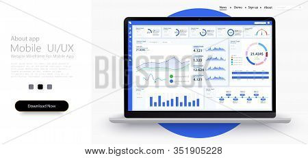 Dashboard, Great Design For Any Site Purposes. Business Infographic Template. Vector Flat Illustrati