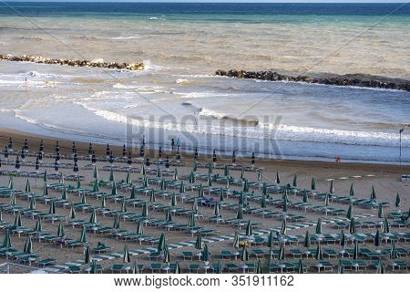 Termoli, Campobasso, Molise, Italy, And Its Beach At Summer
