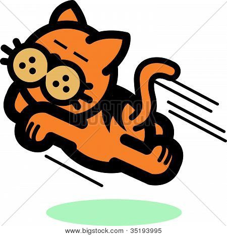 実行とジャンプ猫のクリップアート