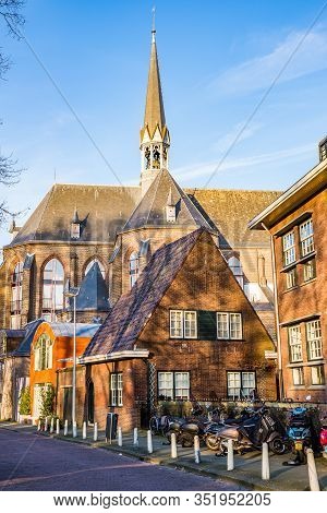 Utrecht, Netherlands - January 06, 2020. Old Neo Gothic Church Martinuskerk Rebuilded For Living