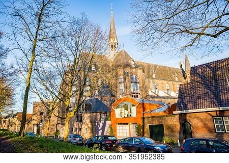 Utrecht, Netherlands - January 06, 2020. Old Neo Gothic Church Martinuskerk Rebuilded For Living