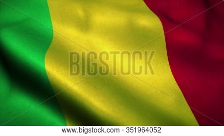 Mali Flag Waving In The Wind. National Flag Of Mali. Sign Of Mali. 3d Rendering.