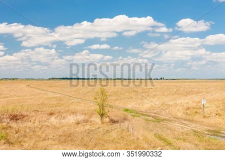 view from bird watchtower near village Hortobagy, NP Hortobagy, Hungaria