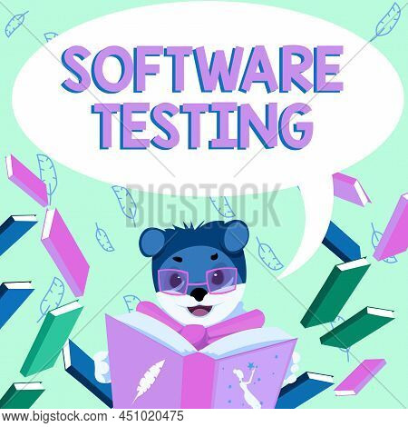 Inspiration Showing Sign Software Testing. Internet Concept Investigation Provide Information About 