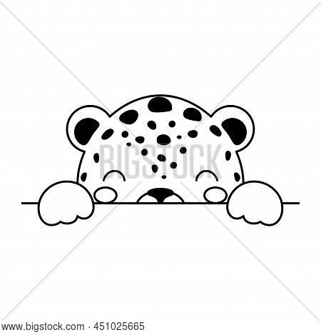Cartoon Cheetah Face In Scandinavian Style. Cute Animal For Kids T-shirts, Wear, Nursery Decoration,