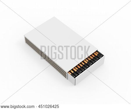 Blank Matchbox Mockup For Branding And Promotion, Empty Paper Packaging Match Book Mockup On Isolate