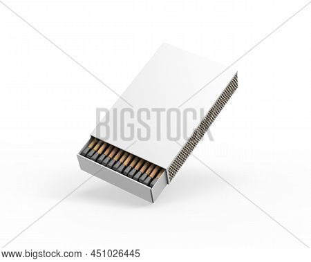 Blank Matchbox Mockup For Branding And Promotion, Empty Paper Packaging Match Book Mockup On Isolate