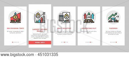 Inflation Financial World Problem Onboarding Mobile App Page Screen Vector. Core And Rate Inflation,