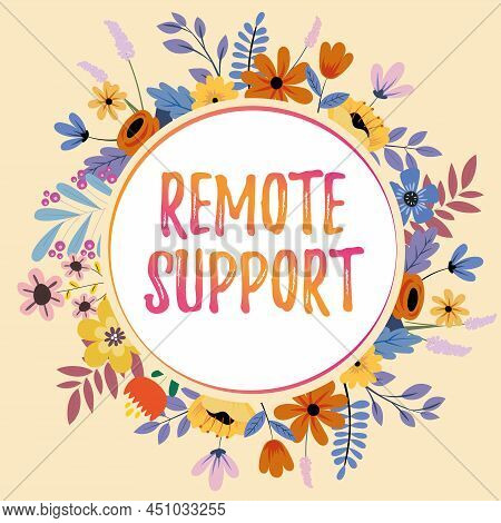 Text Caption Presenting Remote Support. Concept Meaning Help Endusers To Solve Computer Problems And