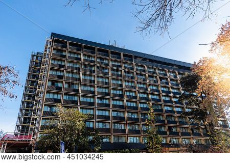 Madrid, Spain - December 12, 2021: Rosewood Villa Magna Luxury Hotel In Paseo De La Castellana Avenu