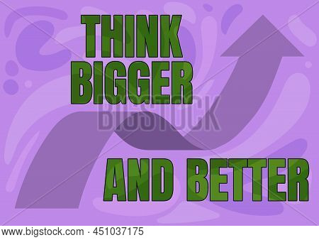 Handwriting Text Think Bigger And Better. Word Written On No Limits Be Open Minded Positivity Big Pi