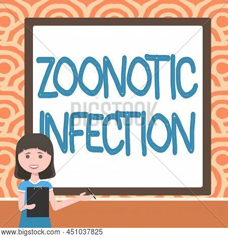 Text Showing Inspiration Zoonotic Infection. Business Overview Zoonotic Infection Lady Drawing Stand