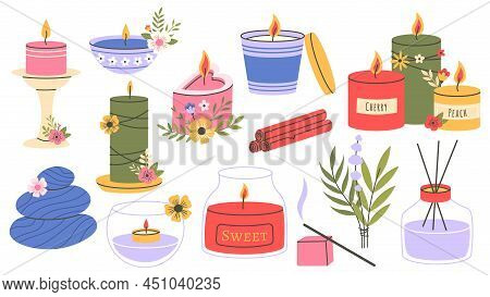 Scented Candles, Aromatherapy Wax Lit Candles, Cozy Home Accessory. Paraffin Aroma Therapy Decorativ