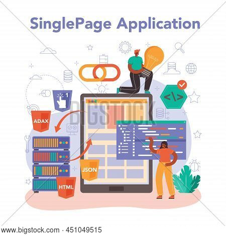 Front End Developer Concept. Single-page App Interface Design Improvement