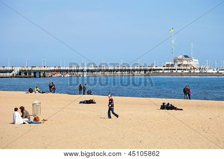 Presso la spiaggia di Sopot, in Polonia.