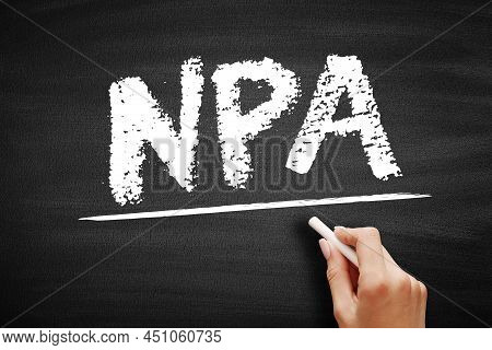 Npa Non Performing Asset - Bank Loan That Is Subject To Late Repayment Or Is Unlikely To Be Repaid B