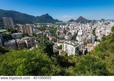 Aerial View Of Ipanema And Leblon Neighborhoods And The Beach In Rio De Janeiro, Brazil