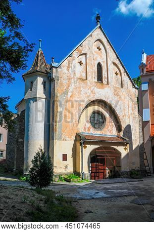 Scenic View Of Historical St. Joseph Chapel In Center Of Mukachevo, Transcarpathian Region, Ukraine.