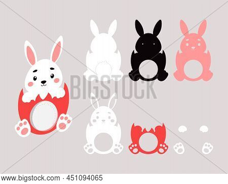 Party Favor Bunny Candy Holder. Layered Paper Decoration Treat Holder For Dome. Hanger For Sweets, C