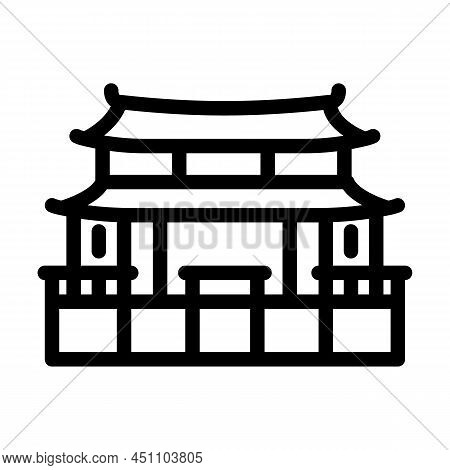Traditional Chinese Temple Line Icon Vector. Traditional Chinese Temple Sign. Isolated Contour Symbo