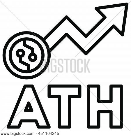 All Time High Icon, Cryptocurrency Related Vector Illustration