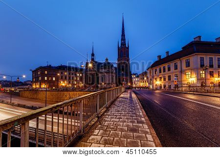 Riddarholmskyrkan kyrka i Stockholm gamla stan (gamla Stan) i morgonen, Sverige