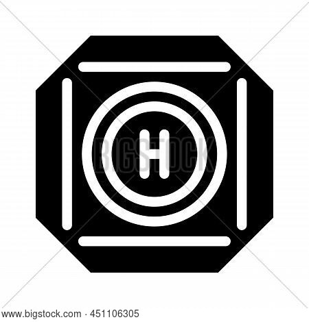 Helicopter Pad Glyph Icon Vector. Helicopter Pad Sign. Isolated Contour Symbol Black Illustration