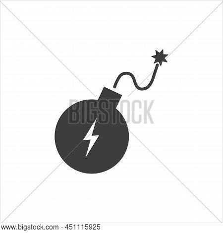 Bomb Icon,vector Illustration. Flat Design Style. Vector Bomb Icon Illustration Isolated On White Ba