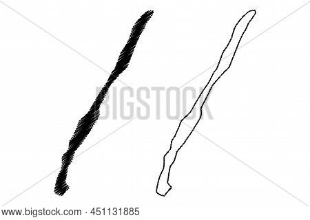 Hopen Island (kingdom Of Norway, Svalbard Archipelago) Map Vector Illustration, Scribble Sketch Hope