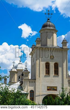 Architectural Details, Beautiful View Of An Orthodox Church Monastery Near Bucharest, Romania, 2021