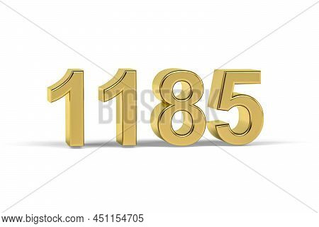 Golden 3d Number 1185 - Year 1185 Isolated On White Background - 3d Render