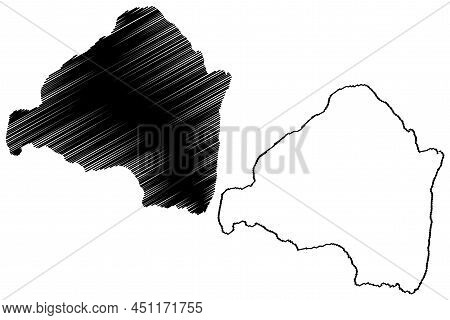 Hulloya Island (kingdom Of Norway) Map Vector Illustration, Scribble Sketch Ulli Map