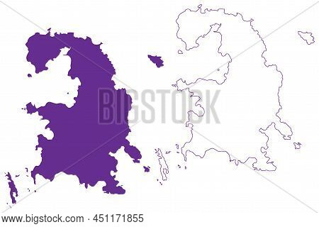 Chichijima Island (japan, East Asia, Japanese Archipelago, Ogasawara Islands) Map Vector Illustratio