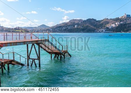 The Nautico De La Bahia De La Concha De San Sebastian, Tourist City A Spring Morning. Gipuzkoa, Basq