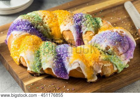 Homemade Colorful Sweet King Cake