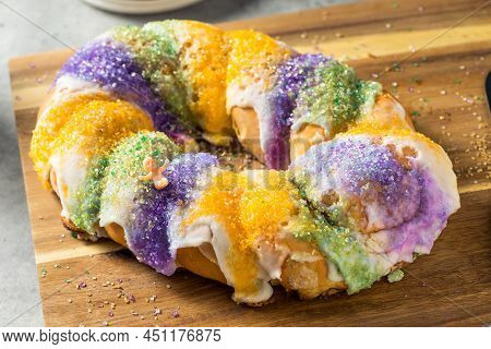 Homemade Colorful Sweet King Cake