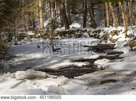 Trap Falls Located In Ashby Massachusetts  Froezen  Over In Early Winter