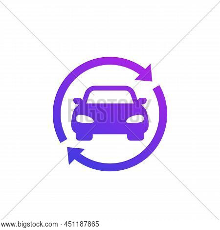 Carsharing, Rental Service Logo, Icon With A Car